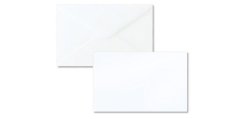 Scatola 100 biglietti + 100 buste - Bristol - bianco - 9 x 14 cm - Rex Sadoch