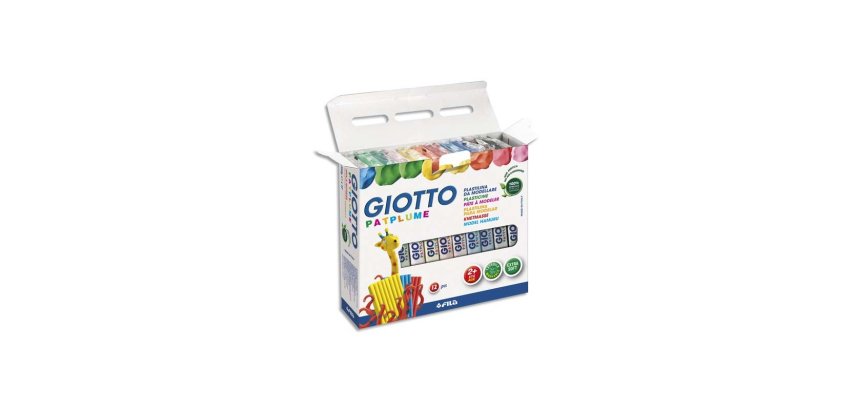 Pâte à modeler giotto patplume végétale coloris assortis boîte 12x350g