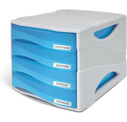 ARDA TR15P4PBL desk tray/organizer Grey, Blue