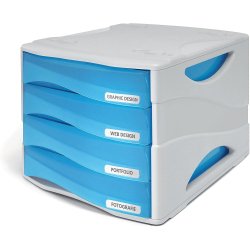 ARDA TR15P4PBL desk tray/organizer Grey, Blue