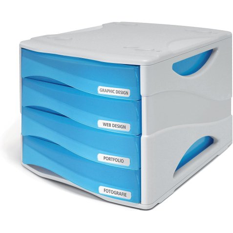 ARDA TR15P4PBL desk tray/organizer Grey, Blue