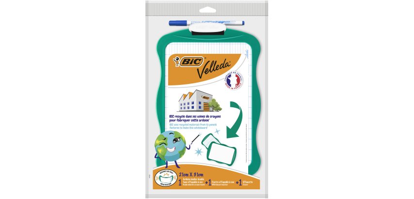 Ardoise bic velleda double face 21x31 1 feutre fin1721   bleu 1 effacette