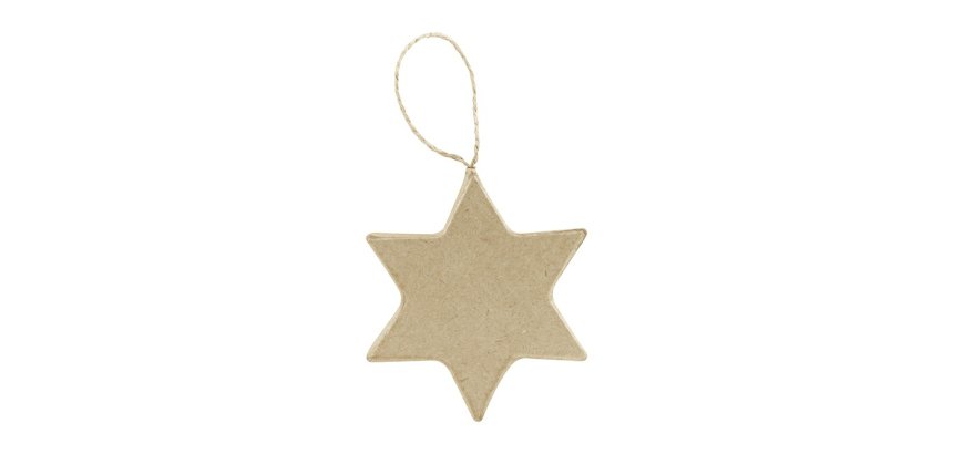 Etoile plate à suspendre 7,5cm - Kraft