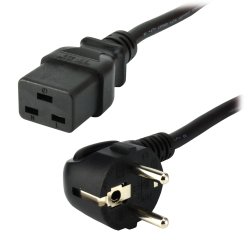 MCL Power Cable Black 3.0m Noir 3 m Prise d'alimentation type E Coupleur C19