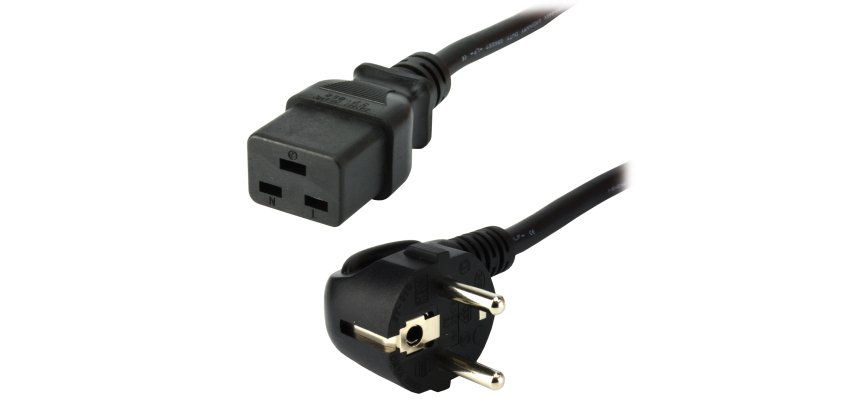 MCL Power Cable Black 3.0m Noir 3 m Prise d'alimentation type E Coupleur C19
