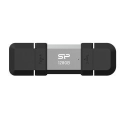 Silicon Power SP128GBUC3C51V1S lecteur USB flash 128 Go USB Type-A / USB Type-C 3.2 Gen 1 (3.1 Gen 1) Noir, Argent