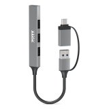 Port Designs 900160 hub & concentrateur USB Type-C 5000 Mbit/s Argent