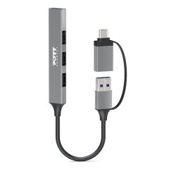 Port Designs 900160 hub & concentrateur USB Type-C 5000 Mbit/s Argent