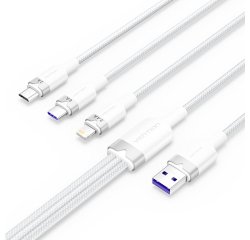 Vention CTRWG cable USB USB 2.0 1,5 m USB A USB C/Micro-USB B/Lightning 0,48 Gbit/s 120 W Blanco