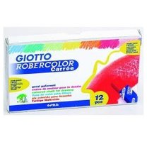 Giotto Astuccio 12 Gessi Policromi A Sezione Quadrata 12Mm, Lunghezza 90Mm Robercolor Carre'E