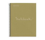 Notebook Eco Emotions, Carton recyclé, A4, quadrillage 5x5 mm, 80 feuilles de 1 couleur, Miquelrius, Vert.
