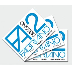 Album F2 - 33 x 48 cm - 12 fogli - 110 gr - liscio squadrato - collato - Fabriano