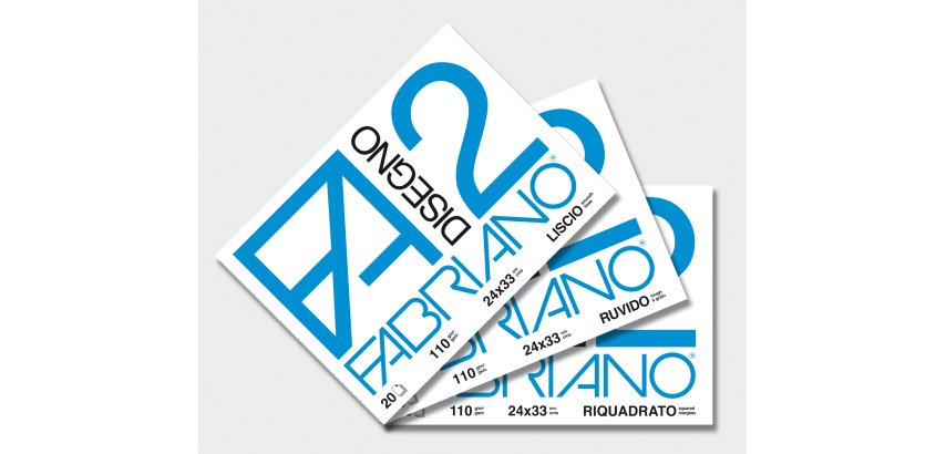 Album F2 - 33 x 48 cm - 12 fogli - 110 gr - liscio - collato - Fabriano