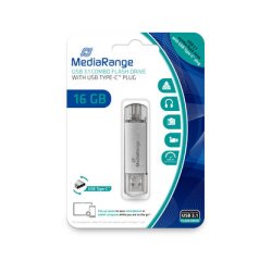 MediaRange MR935 USB Flash Drive 16 GB USB Type-A / USB Type-C 3.2 Gen 1 (3.1 Gen 1) Silver