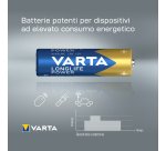 Varta Longlife Power, Batteria Alcalina, AA, Mignon, LR6, 1.5V, Blister da 4, Made in Germany
