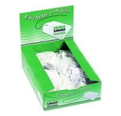 Etichette con filo A391 - 28 x 43 mm - bianco - Lebez - conf. 500 pezzi