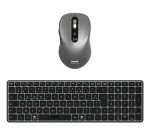 Port Designs Pack Keyboard + Mouse (FR) clavier Souris incluse Universel RF sans fil + Bluetooth AZERTY Gris