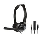 Hamlet HHEADMUS-CJ cuffia e auricolare Cablato A Padiglione Ufficio USB tipo-C Nero