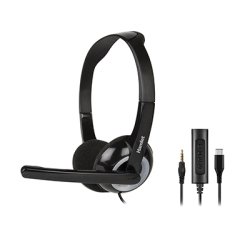 Hamlet HHEADMUS-CJ headphones/headset Wired Head-band Office/Call center USB Type-C Black