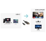 Hamlet XVAUC-DP4K20 cavo e adattatore video 2 m USB tipo-C DisplayPort Nero