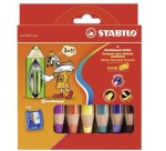 Pastelli Woody 3 in 1 - diametro mina 10 mm - con temperino - Stabilo - astuccio 6 pezzi