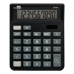 Calculatrice de bureau liderpapel xf20 10 chiffres   solaire et piles 127x105x24   mm coloris noir