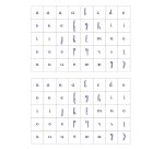 Gommette éducative maildor alphabet coloris rouge bleu vert jaune noir 6 planches 1600 unités