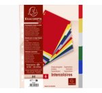 Intercalaire exacompta polypropylène 12/100e 6 touches a4 coloris assortis