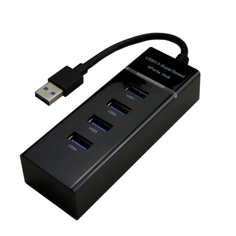 MCL USB3-M104B/N hub & concentrateur USB 3.2 Gen 1 (3.1 Gen 1) Type-A 5000 Mbit/s Noir