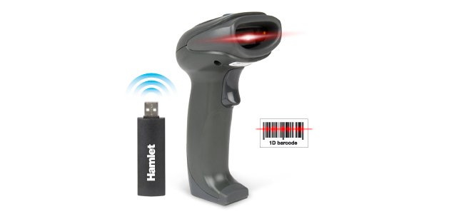 Hamlet HBCS1D10W lettore di codici a barre Lettore di codici a barre portatile 1D Laser Nero