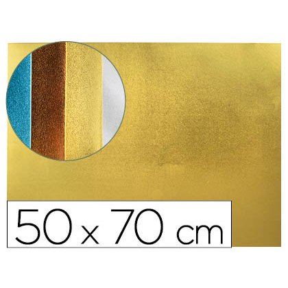 Plaque mousse liderpapel métallisée 50x70cm 60g/m2 épaisseur 2mm unicolore or
