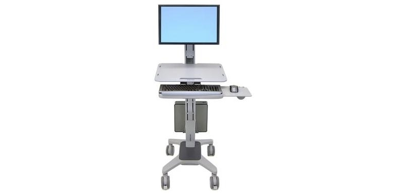 Ergotron WorkFit C-Mod, Single Display Sit-Stand Workstation 68,6 cm (27") Sol Gris