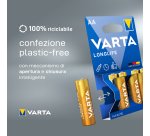 Varta Longlife, Batteria Alcalina, AA, Mignon LR6, 1.5V, Blister da 4, Made in Germany
