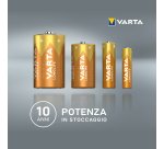Varta Longlife, Batteria Alcalina, AAA, Micro, LR03, 1.5V, Blister da 4, Made in Germany
