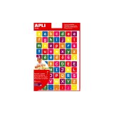 Gommette apli kids repositionnable carree        alphabet coloris assortis     pochette 12f 840 unites