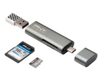 PNY R-TC-UA-3N1E01-RB lecteur de carte mémoire USB 3.2 Gen 1 (3.1 Gen 1) Type-C Métallique