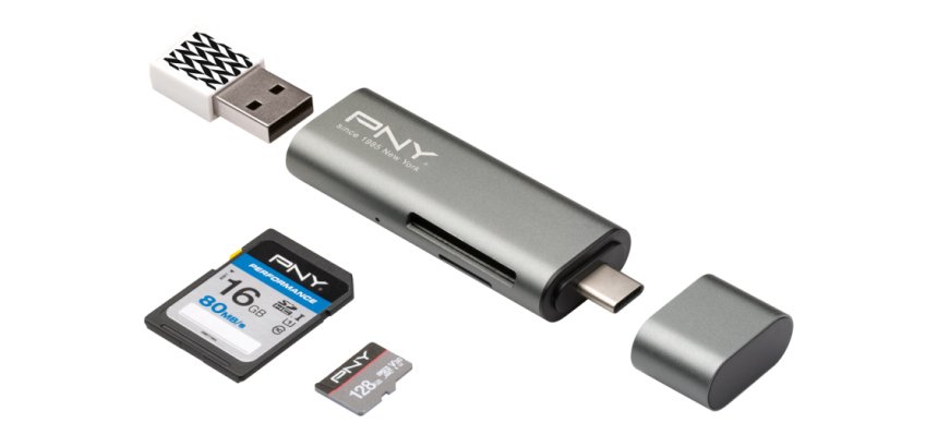 PNY R-TC-UA-3N1E01-RB lecteur de carte mémoire USB 3.2 Gen 1 (3.1 Gen 1) Type-C Métallique