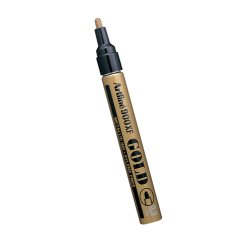 Marqueur artline permanent pointe moyenne conique 2.3mm tous supports corps métal encre pigmentée résiste eau couleur or