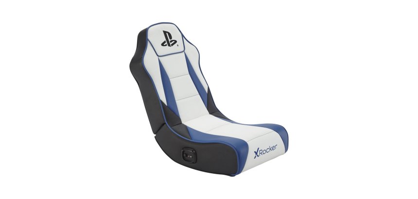 X Rocker 2021026 Video Game Chair Console Gaming Chair Upholstered Seat Black, Blue, White