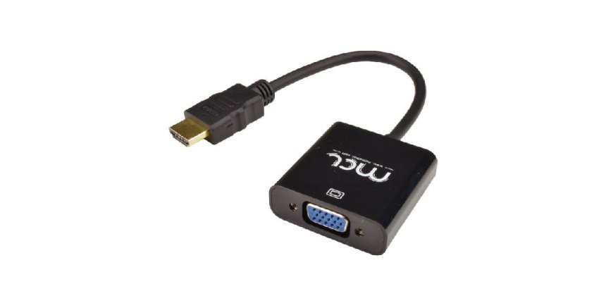 MCL CG-287C câble vidéo et adaptateur 0,24 m HDMI Type A (Standard) VGA (D-Sub) + 3,5 mm Noir