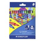 Stylo feutre staedtler 325 pointe moyenne 1mm pack de 12 couleurs assorties