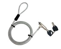 DLH Câble de sécurité antivol Nano à clé - Livré avec 2 clés - Longueur 1.8m - Gris