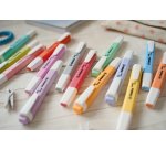Surligneur stabilo swing cool pastel modèle de poche avec agrafe tracé 1/4mm coloris teint de pêche