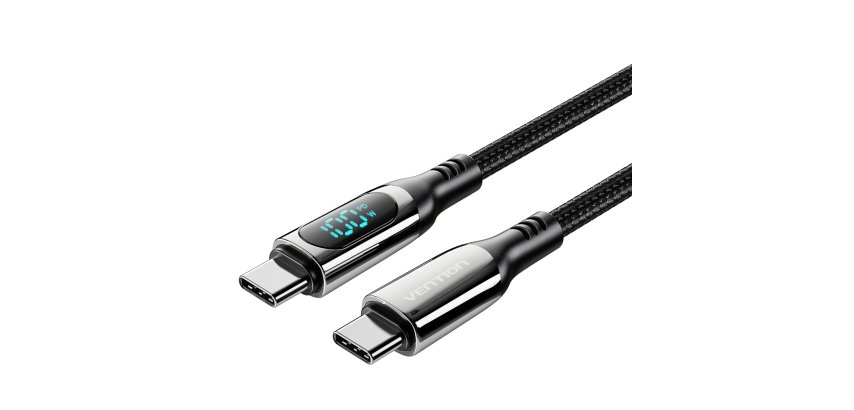 Vention Cable USB 2.0 Tipo-C 5A 100W TAYBAV/ USB Tipo-C Macho - USB Tipo-C Macho/ 1.2m/ con Pantalla