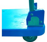 Chariot pliant viso metal polypropylene 2 roues fixes 2 pivotantes patins antiderapants plateforme 72x49cm charge 150kg