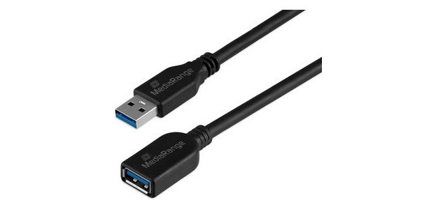 MediaRange MRCS241 câble USB USB 3.2 Gen 1 (3.1 Gen 1) 5 m USB A 5 Gbit/s Noir