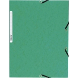 Chemise exacompta 3 rabats carte lustree 355gr a4        fermeture elastique etiquette coloris vert lot 10 unites