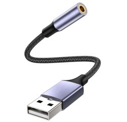 DLH DY-AD5460 câble audio 0,13 m USB Type-A Noir, Gris
