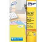 Etiquette avery fluorescente laser jaune 38,1 x 21,2mm     boite de 1625