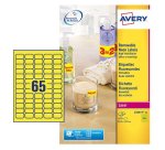 Etiquette avery fluorescente laser jaune 38,1 x 21,2mm     boite de 1625